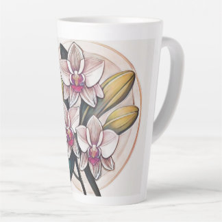 Tasse Latte Conception d'art Plante orchidée