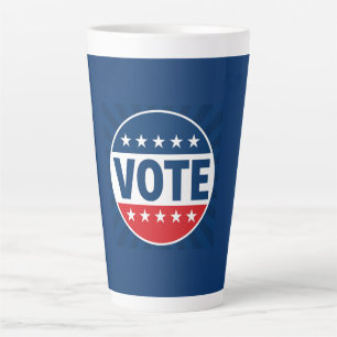 Tasse Latte Conception de badge de campagne VOTE Bold