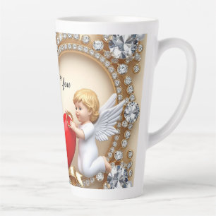 Tasse Latte Conception de cœur romantique
