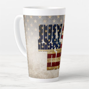 Tasse Latte Conception de drapeau vintage pour la fête de l'in