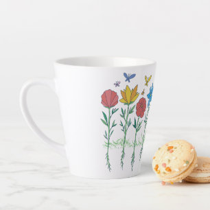 Tasse Latte Conception de fleurs en croissance