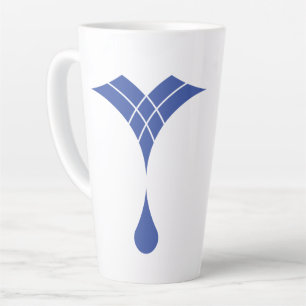 Tasse Latte conception de goutte d'eau bleue