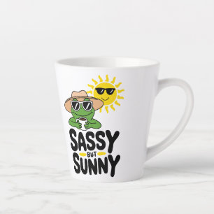 Tasse Latte Conception de grenouille Sassy mais Sunny - Drôle