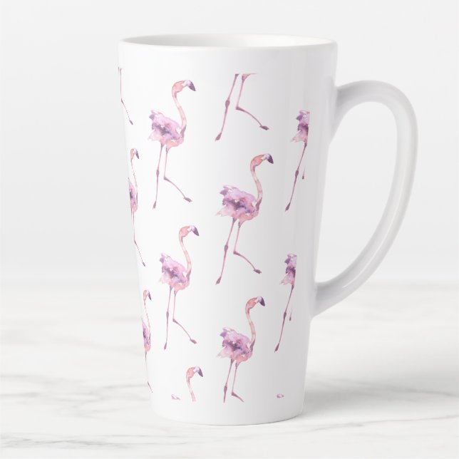 Tasse Latte Conception de la série de Flamants roses d'appel d (Droite)