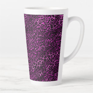 Tasse Latte Conception de la série Leopard violet et or 3
