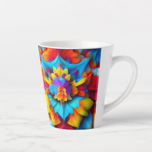 Tasse Latte Conception de Mandala Florale colorée