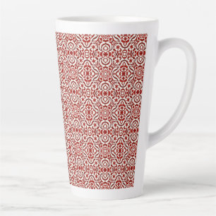 Tasse Latte Conception de motif sans couture damassé floral ro