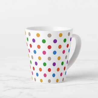Tasse Latte Conception de points colorés arc-en-ciel de couleu