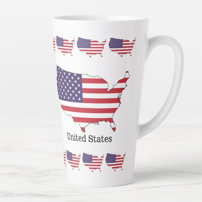 Tasse Latte Conception de souvenir de drapeau et de carte des  (Droite)