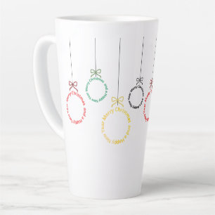 Tasse Latte Conception de texte d'ornements de Noël