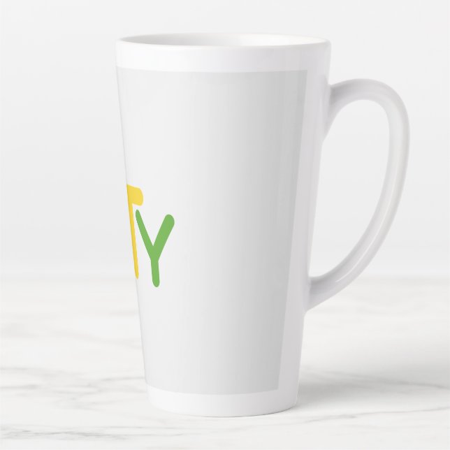 Tasse Latte Conception de texte simple (Droite)