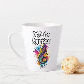 Tasse Latte Conception de typographie de notes de couleur "La