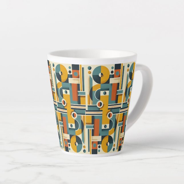 Tasse Latte Conception géométrique classique Mug, 11 oz (Angle droit)
