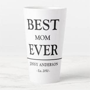 Tasse Latte Conception personnalisée simple Meilleure maman Ca