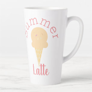Tasse Latte Cône de glace mignon d'été et paillettes