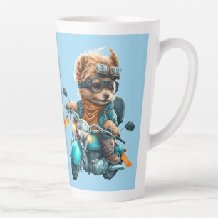 Tasse Latte Cool chien biker, mignon Yorkshire terrier chien c