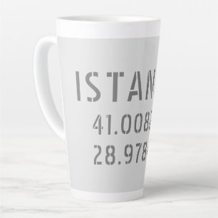 Tasse Latte Coordonnées de la latitude et de la longitude d'I