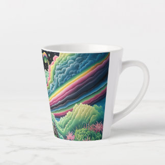 Tasse Latte Corbeau arc-en-ciel nocturne