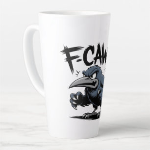 Tasse Latte Corbeau en colère “F-CAW-F ” – Création de dessin 