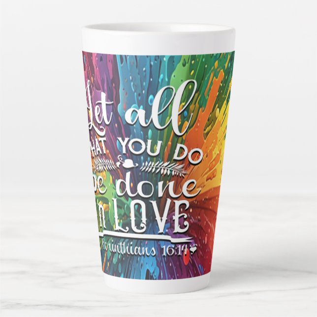 Tasse Latte Corinthiens 16-14 Amour (Devant)