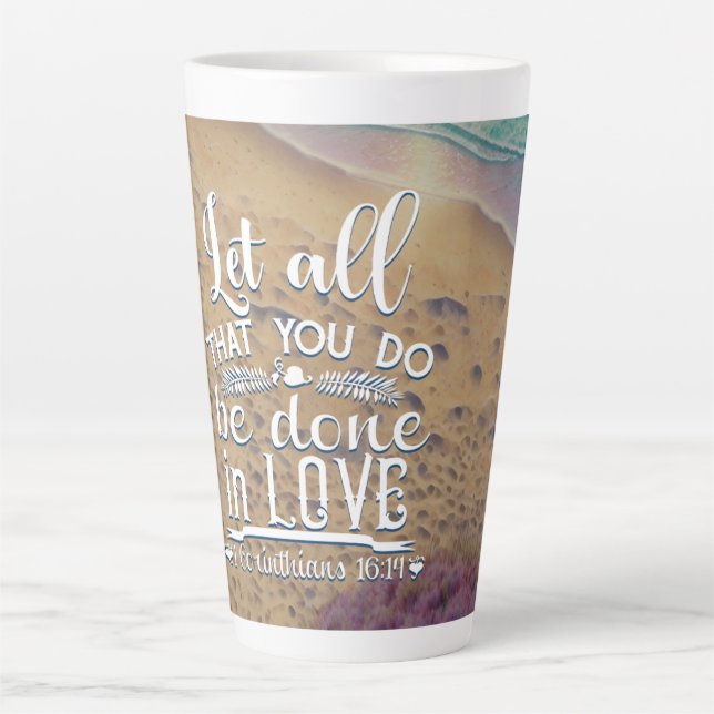 Tasse Latte Corinthiens 16-14 Amour (Devant)