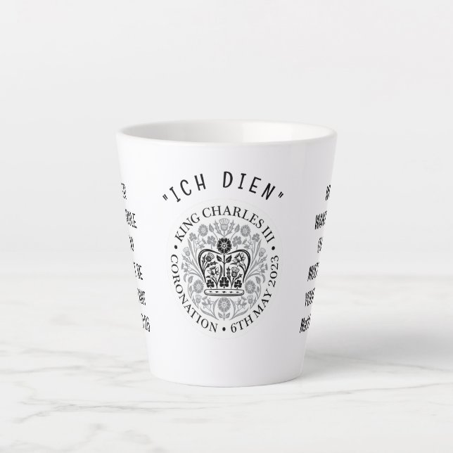 Tasse Latte Coronation monochromatique KING CHARLES III (Devant)