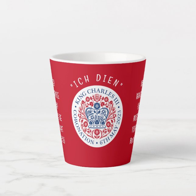 Tasse Latte Coronation Red KING CHARLES III (Devant)