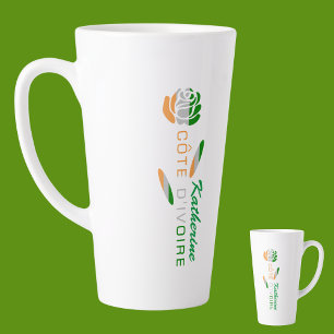 Tasse Latte Côte D'Ivoire Rose Drapeau Personnalisé Grande
