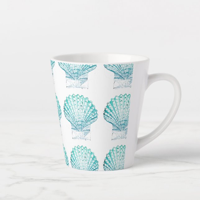 Tasse Latte coteau turquoise couleur bleu mermaid (Droite)