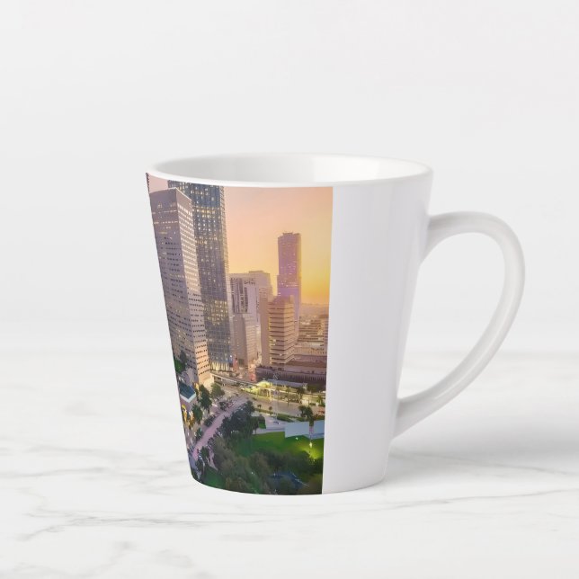 Tasse Latte Coucher de soleil sur la ligne d'horizon de Miami  (Droite)