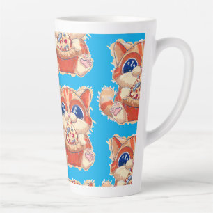 Tasse Latte Couleur de pizza pour manger des chats