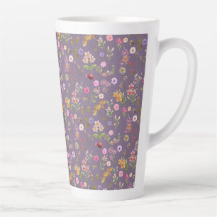 Tasse Latte couleur motif-rose, pourpre, vert-vert