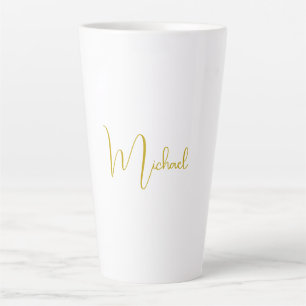 Tasse Latte Couleur Or Élégant Design tendance Script unique