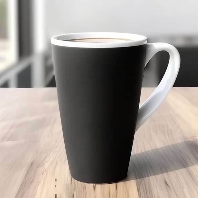 Tasse Latte Couleur solide noire (Créateur téléchargé)