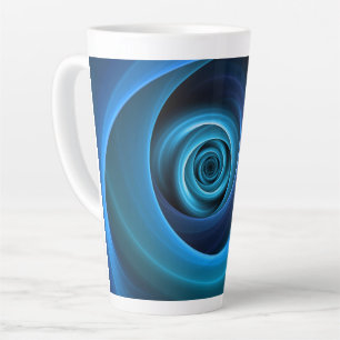 Tasse Latte Couleurs bleu spirale 3D Art Abstrait fractal mode