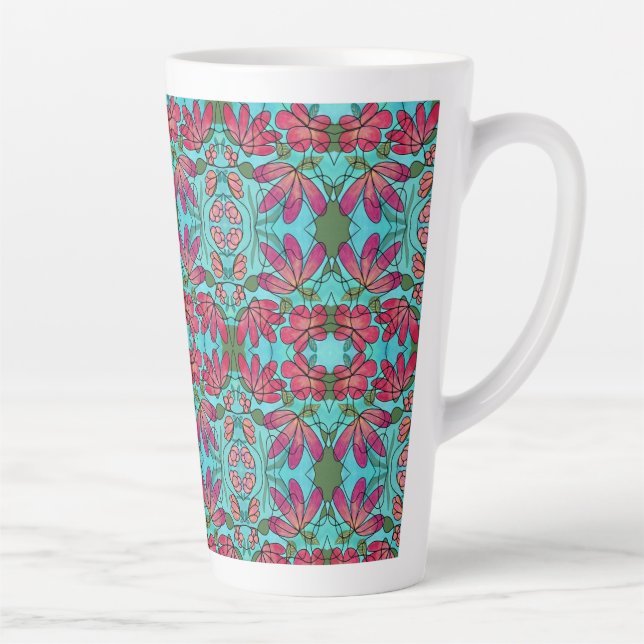TASSE LATTE COULEURS D'EAU NEUROGRAPHIQUES DES FLEURS DE PRINT (Droite)