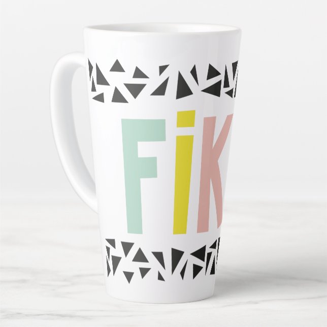 Tasse Latte Couleurs Fika Noir (Angle gauche)