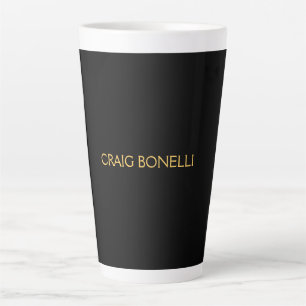 Tasse Latte Couleurs noires d'or clair minimaliste moderne