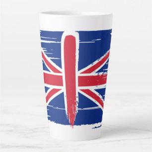 Tasse Latte Coup de pinceau Drapeau Union Jack Royaume-Uni