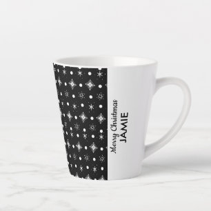 Tasse Latte Coupe de neige mûre Noir Blanc Nom du bloc de coul