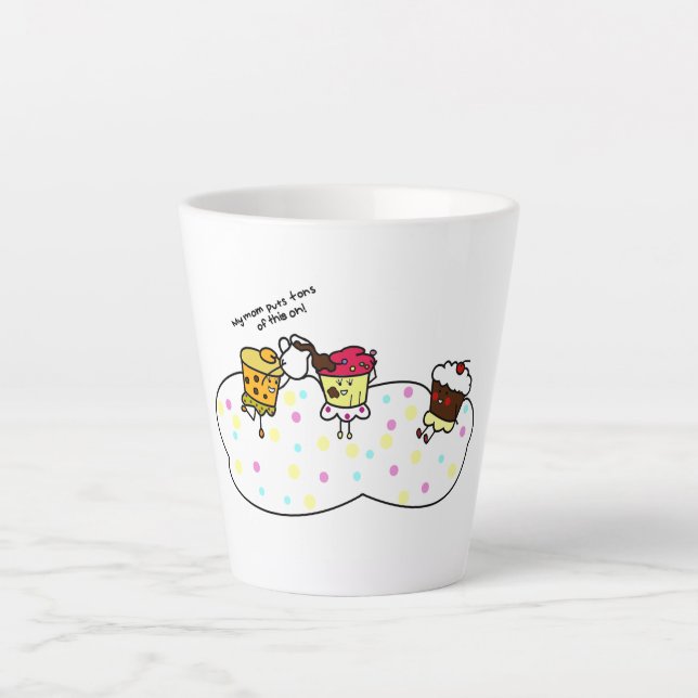 Tasse Latte Coupe du latte des filles de cupcake (Devant)