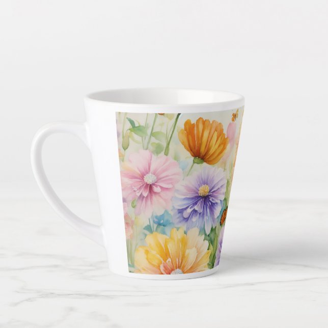 Tasse Latte Coupe florale décente (Gauche)