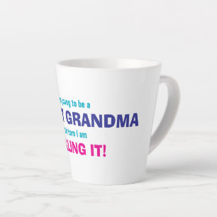 Tasse Latte Coupe Latte Design Grand-Mère