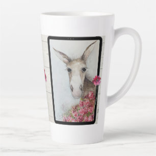 Tasse Latte Coupe Latte Donkey Aquarelle