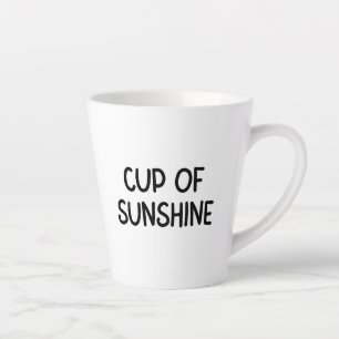 Tasse Latte Coupe minimaliste de typographie noire de Sunshine