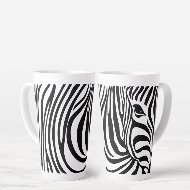 Tasse Latte Coupe Zebra Stripes Zebra (Créateur téléchargé)