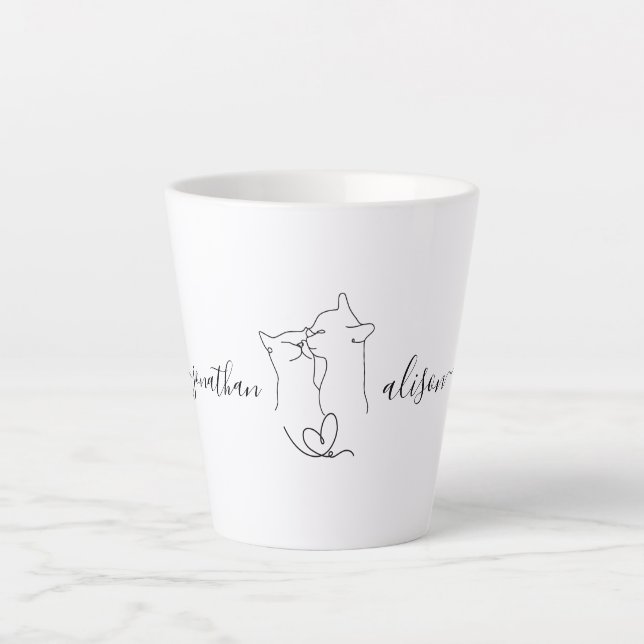 Tasse Latte Couple Cadeau de la partie de mariage personnalisé (Devant)