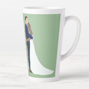 Tasse Latte Couple de mariés, variation 2 de tons de peau
