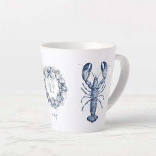 Tasse Latte Couronne de coquilles de homard et d'huître de la