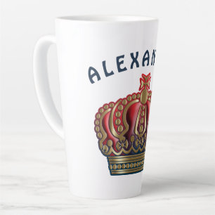 Tasse Latte Couronne de la Croix Royale - Bleu Or